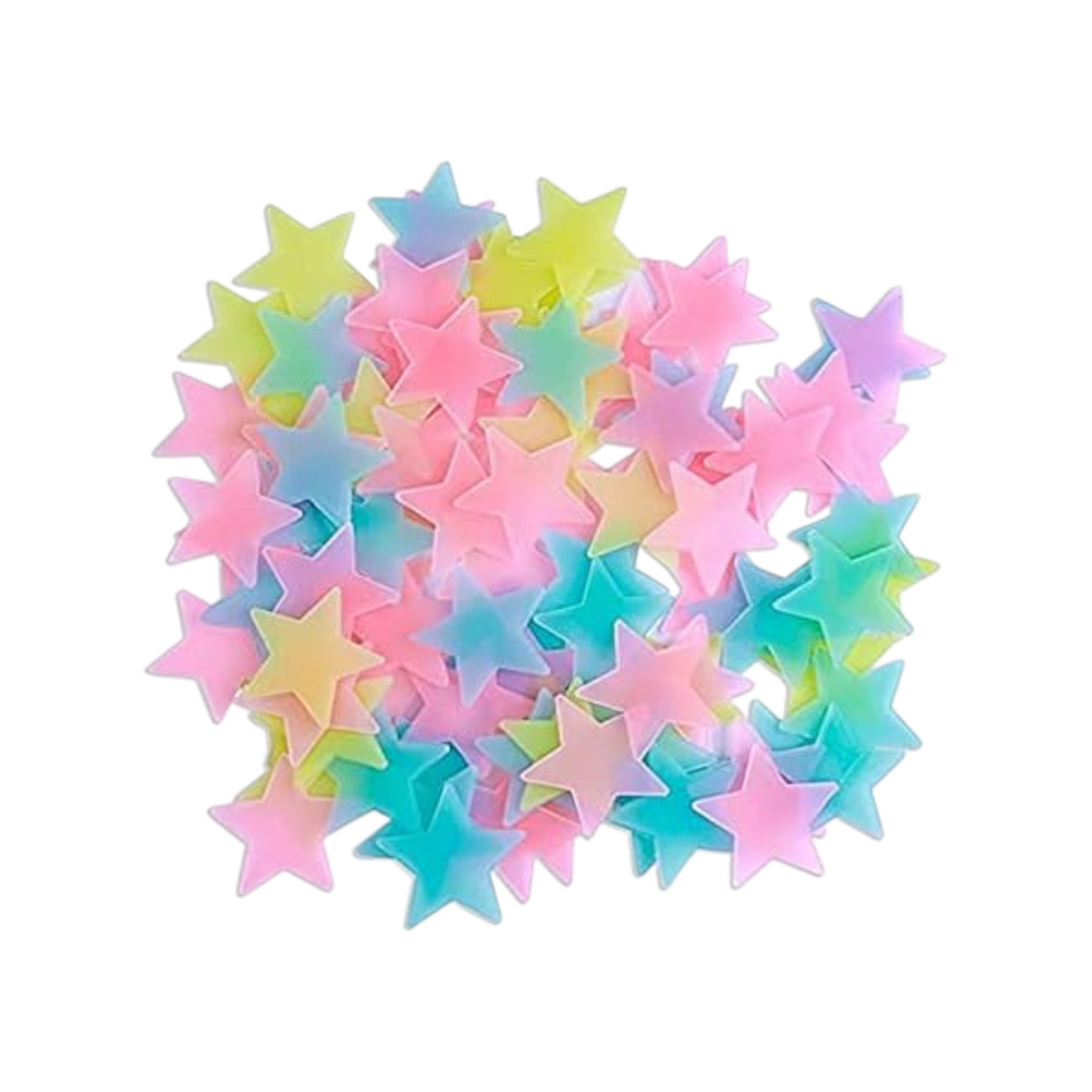 100pcs Plastic 3D Stars Glow in the Dark Stickers