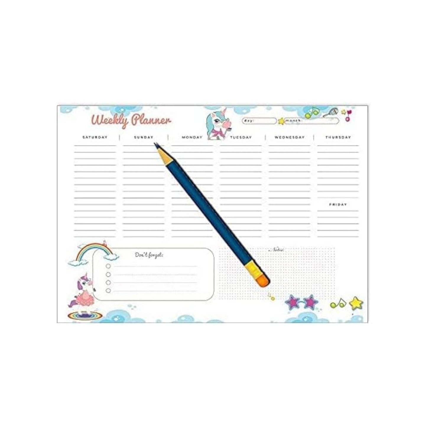 Yassin To Do Weekly Planner - A4-52 Sheets - no: 1117
