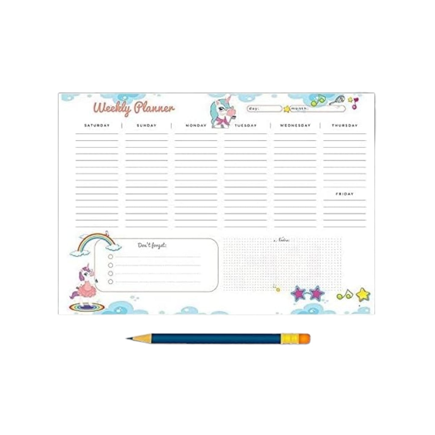 Yassin To Do Weekly Planner - A4-52 Sheets - no: 1117