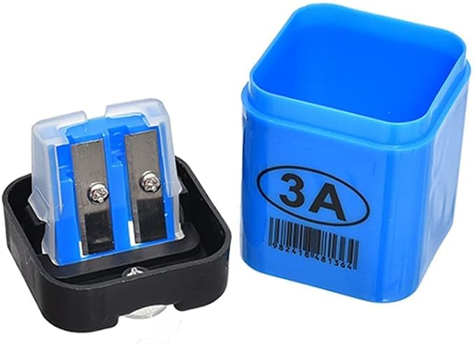 Plastic Double Sharpener Assorted Colors With Square Box Shape