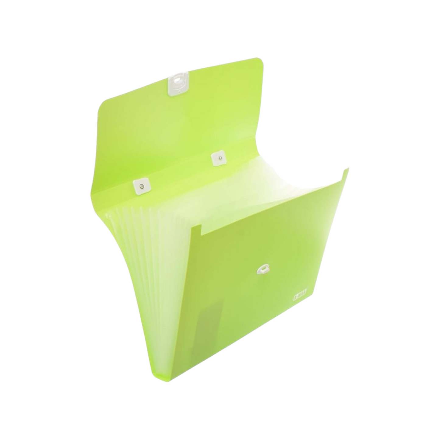 Elite Stationery House emerald green expanding A4 accordion file folder with 13 pockets, handle, and secure lock