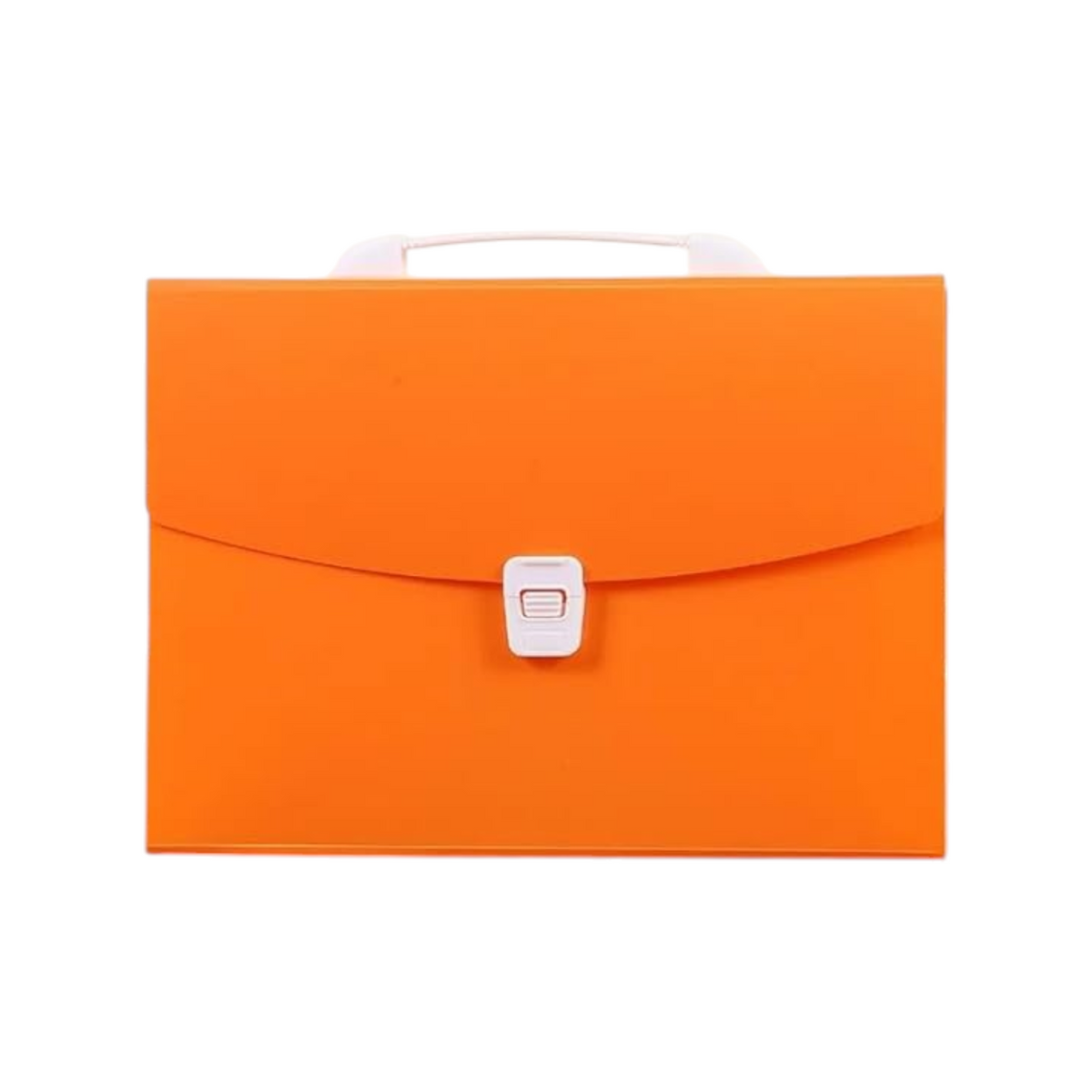 Elite Stationery House orange expanding accordion file folder with 13 pockets, handle, and secure locking clasp