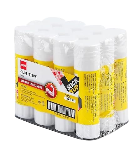 Deli E7104 Strong Adhesive Glue Stick 12 x 15 g, White