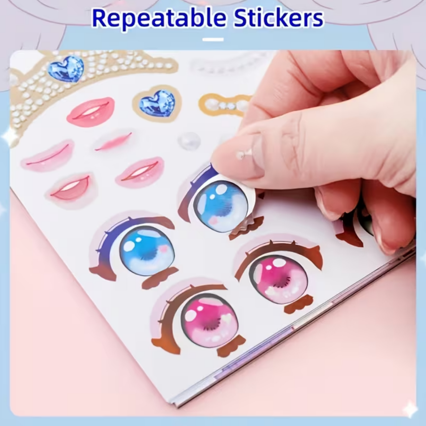 DIY Face Sticker Book with Fashion Doll Design