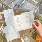 6pcs of Minimalist One Stroke  Floral Line Decoration Combination Templates,