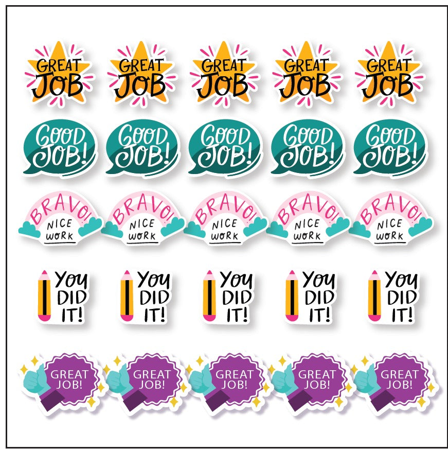 Pack of 4 Motivational Stickers Sheets