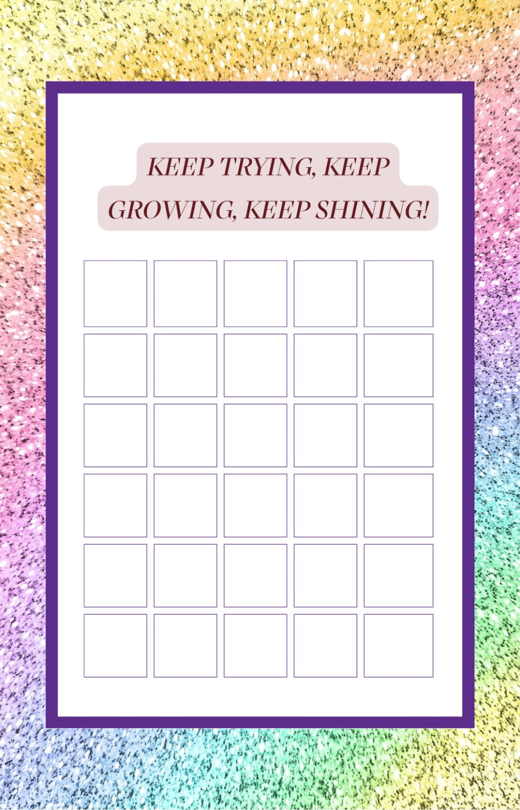Individual Progress Sticker Charts