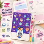 A5 Hardcover Notebook  2BE  (96 Sheets) + 2 Fatih Unicorn Pencils