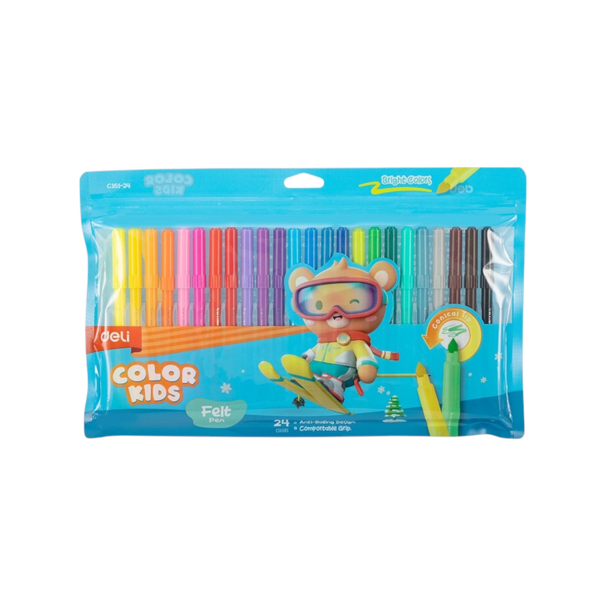 Deli Color Kids Felt Pen 24Pc 1Pck