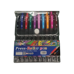 DOMS Press-Roller gel pens in a pack of 10 colors