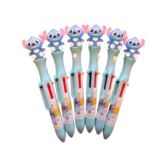 Pens 0.5mm 6-in-1 Retractable Lighting Pen Ballpoint Pens 6 Colors