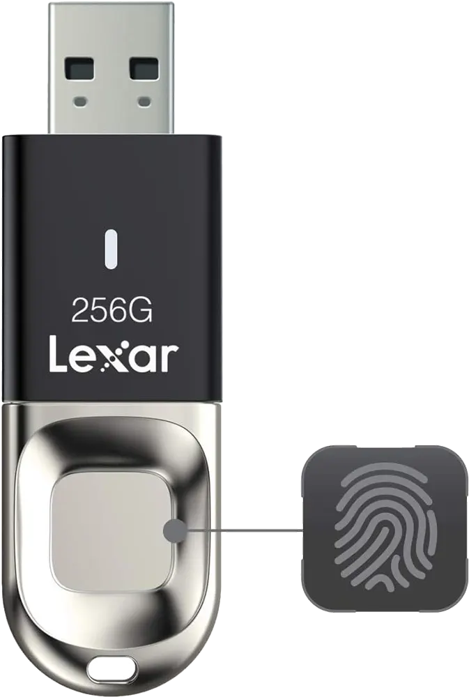 Lexar Jump Drive F35 Flash Memory, 256GB ,Fingerprint IDs , USB 3.0, Black