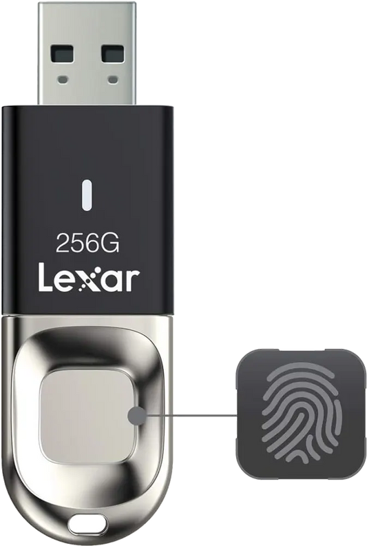 Lexar Jump Drive F35 Flash Memory, 256GB ,Fingerprint IDs , USB 3.0, Black