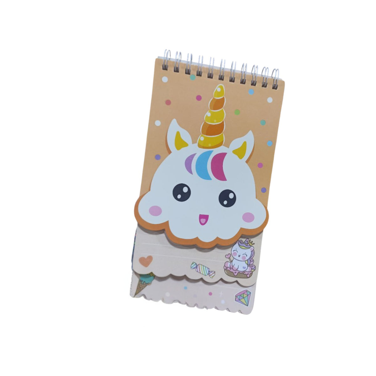 Notebook with wired binding and divided into 3 levels