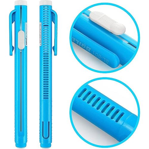 Retractable Click Eraser Pen Shell + Eraser, Mechanical Eraser Pencil