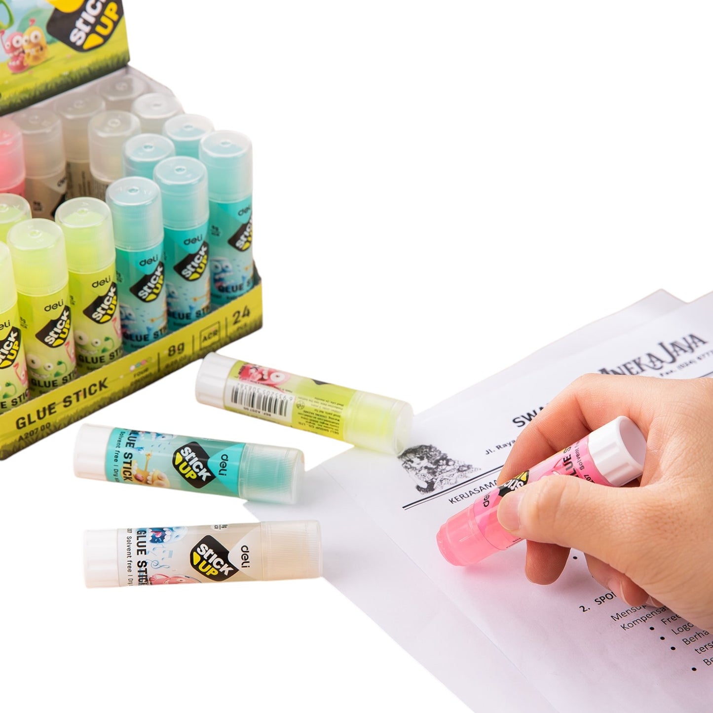 Deli EA20700 Stick Up Strong Adhesive Gel Glue Stick 8 g, Assorted