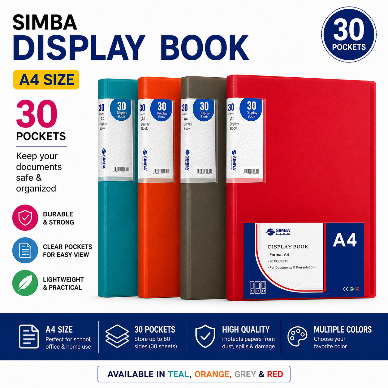 30 Pockets  Simba Document Holder  A4 Model DB8513