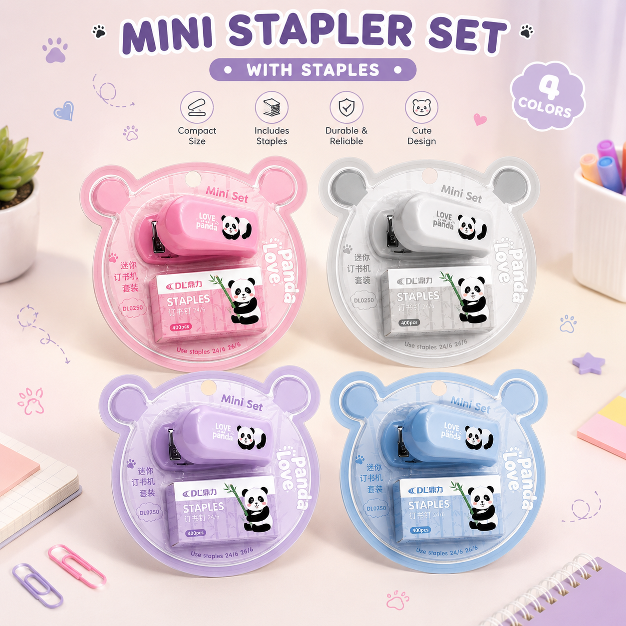 Mini Stapler With Staples Up To 20 Sheets