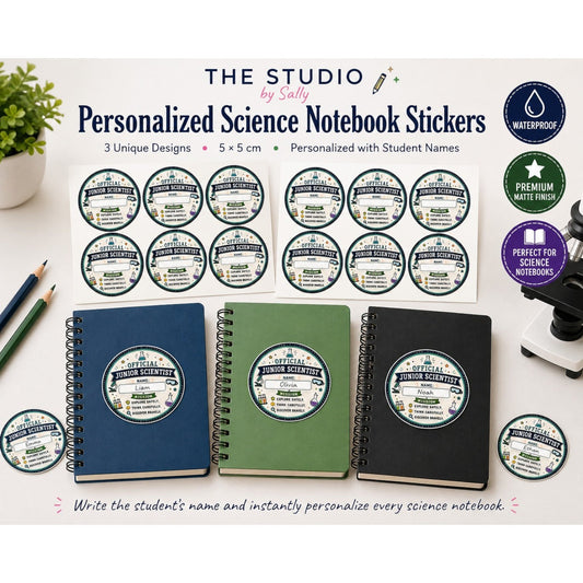Official Junior Scientist Personalized Notebook Sticker