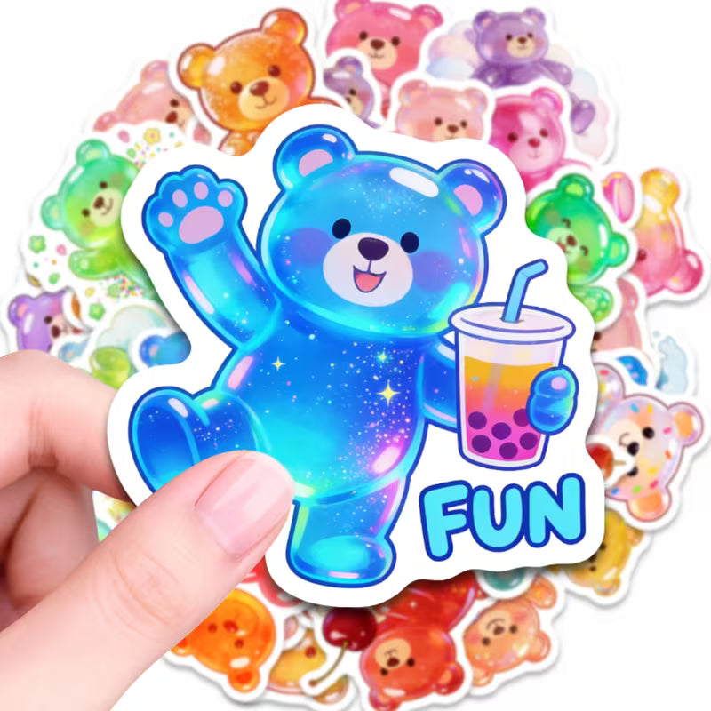 50 pcs Cute Gummy Bear Stickers