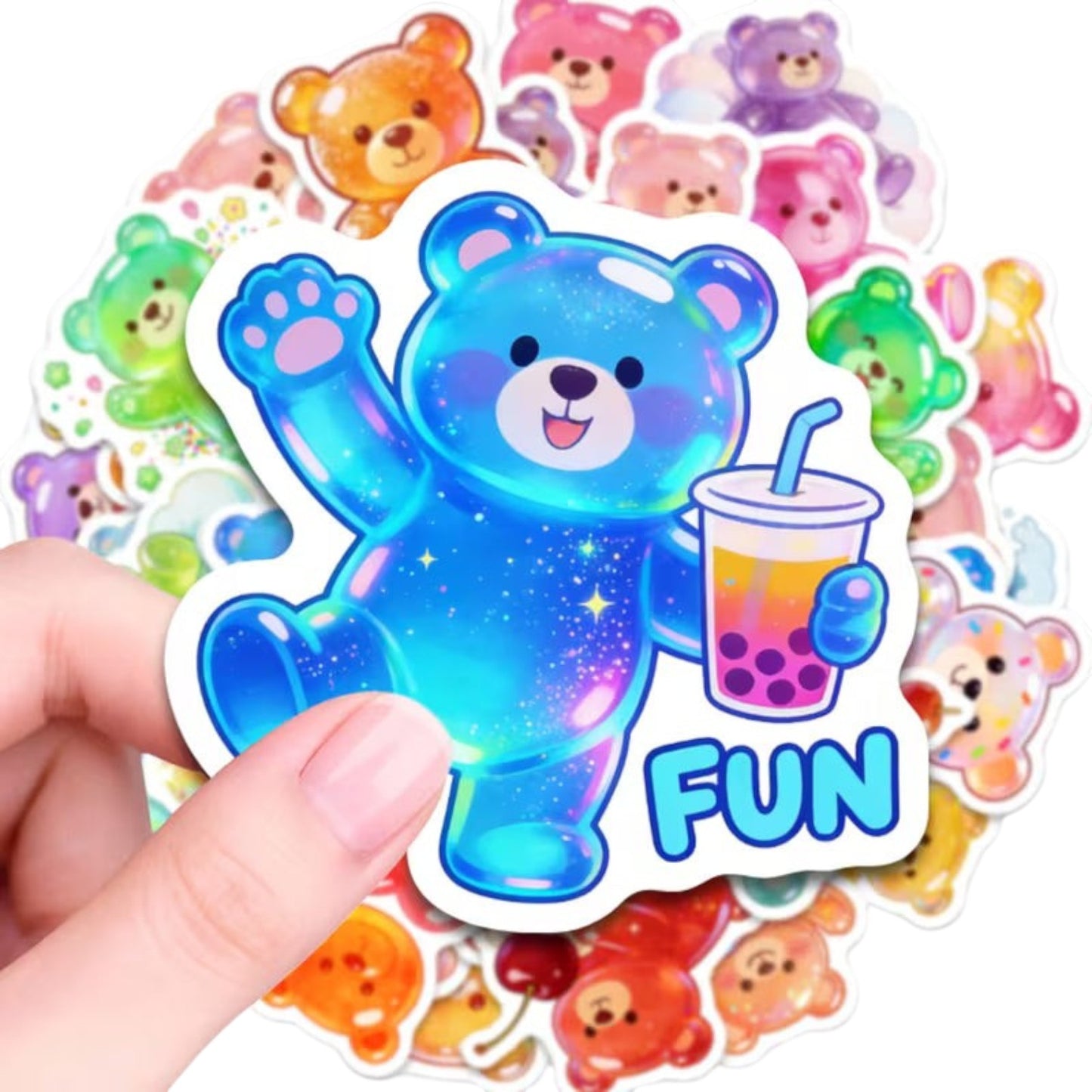 50 pcs Cute Gummy Bear Stickers
