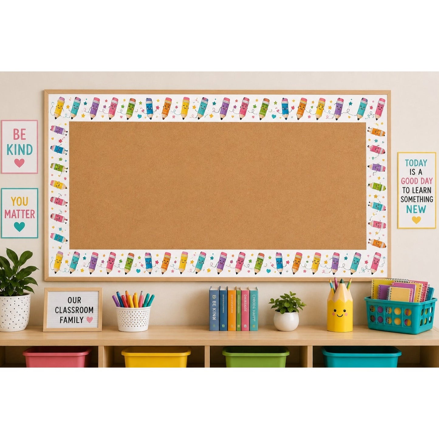 Smiling Pencil Bulletin Board Border - Pack of 12 ( 8 m )