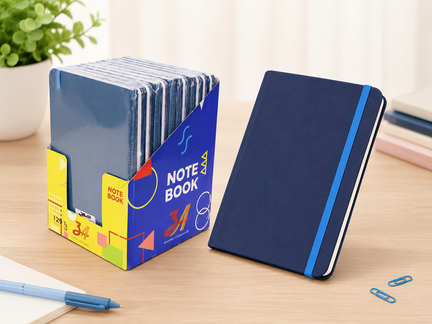 80 Sheets  - A5   Hardcover Elastic Notebook Leather Cover