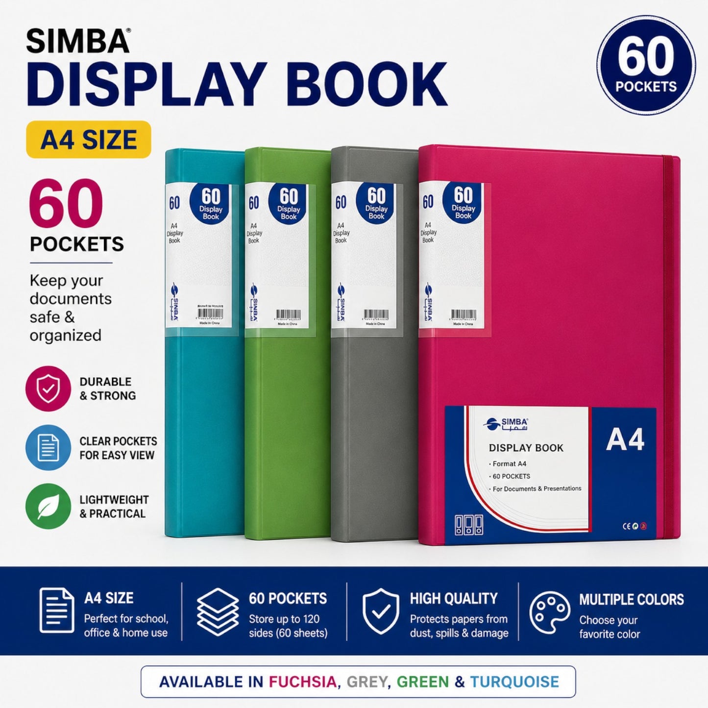 Simba Document Holder 60 Pockets Color A4 Model DB8515