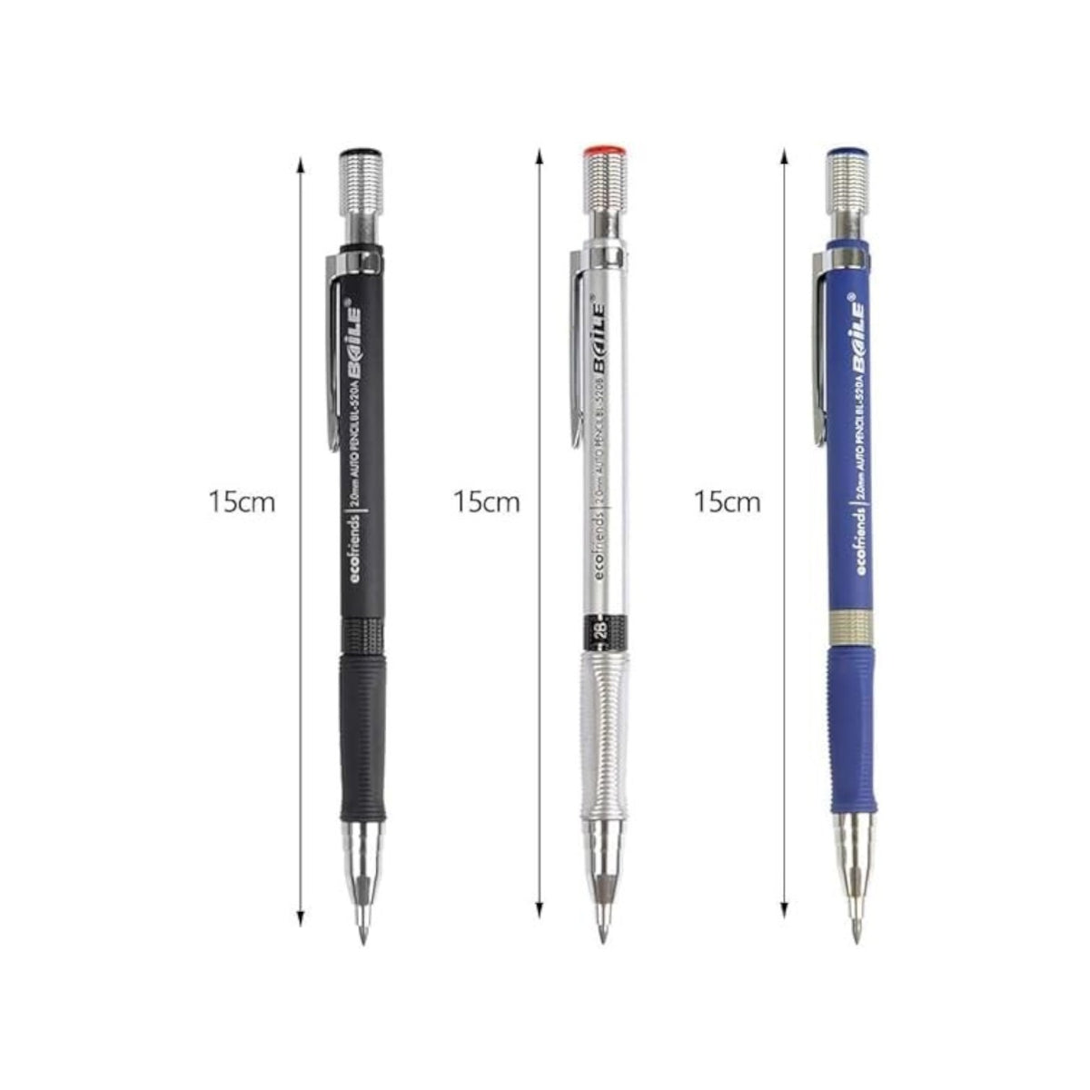 Baile Bl-520A 2.0Mm Mechanical Pencil 2B Exam Press Core Drawing Writing Activity Pencil