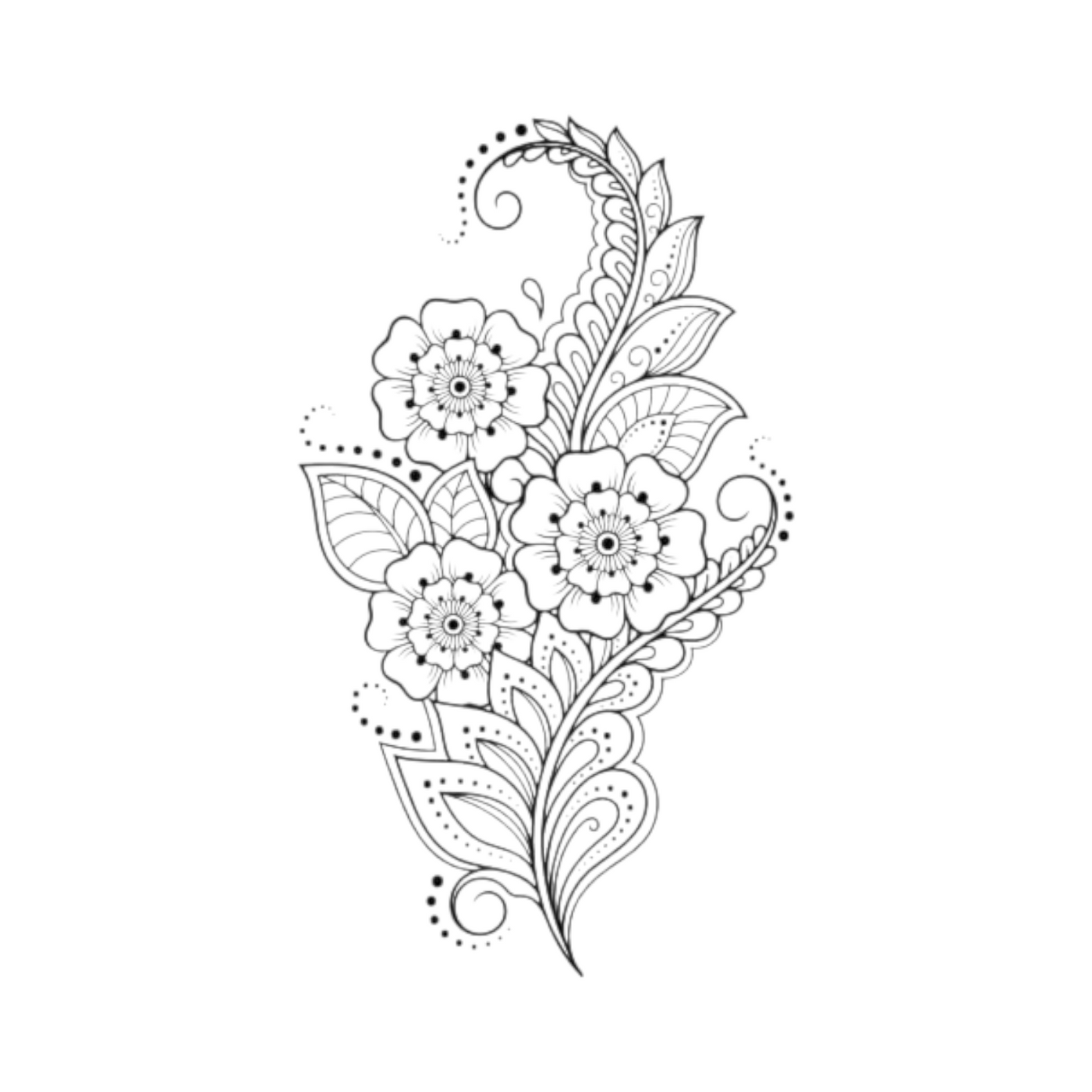 Flowers & Butterflies Coloring Book - 50 Pages A4 Size