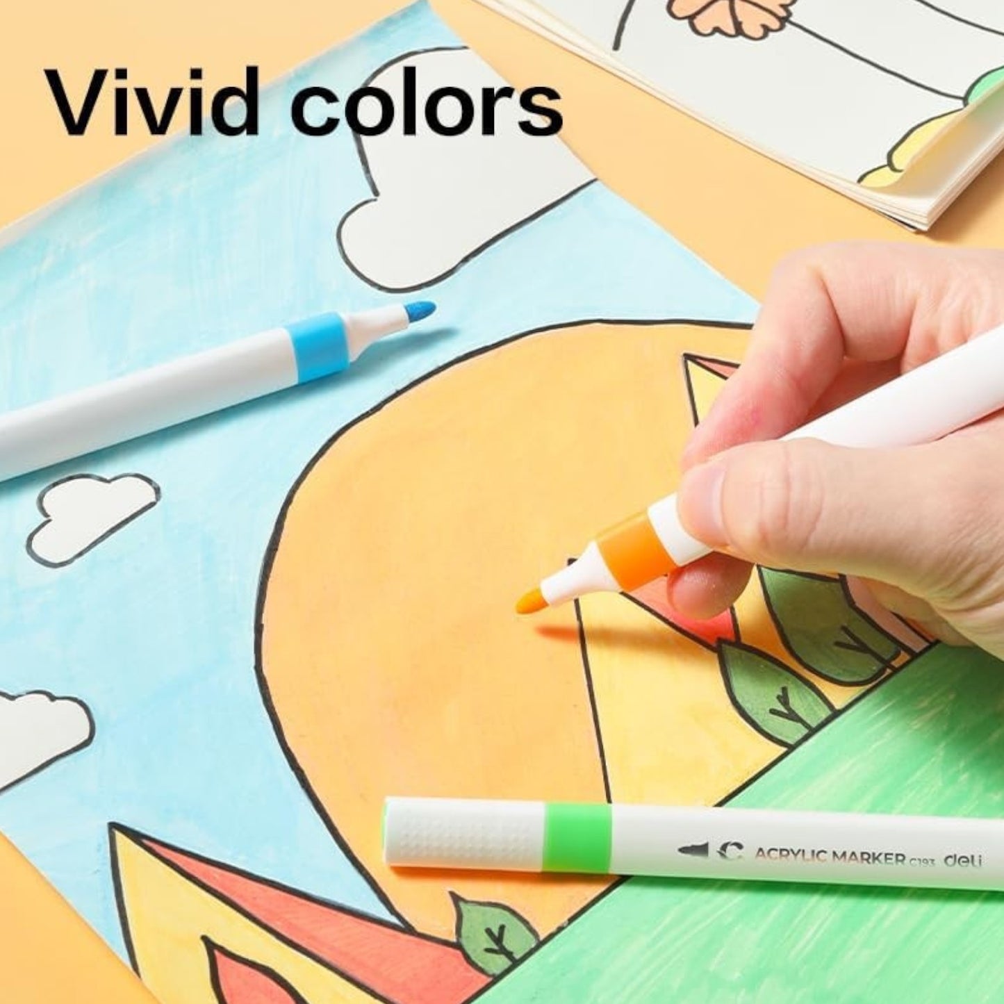 Box of 24 acrylic markers, non-toxic, Deli C193-24
