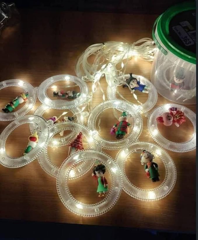 Ramadan Hanging Lights, 3mm of Rings Luminous Warm Light