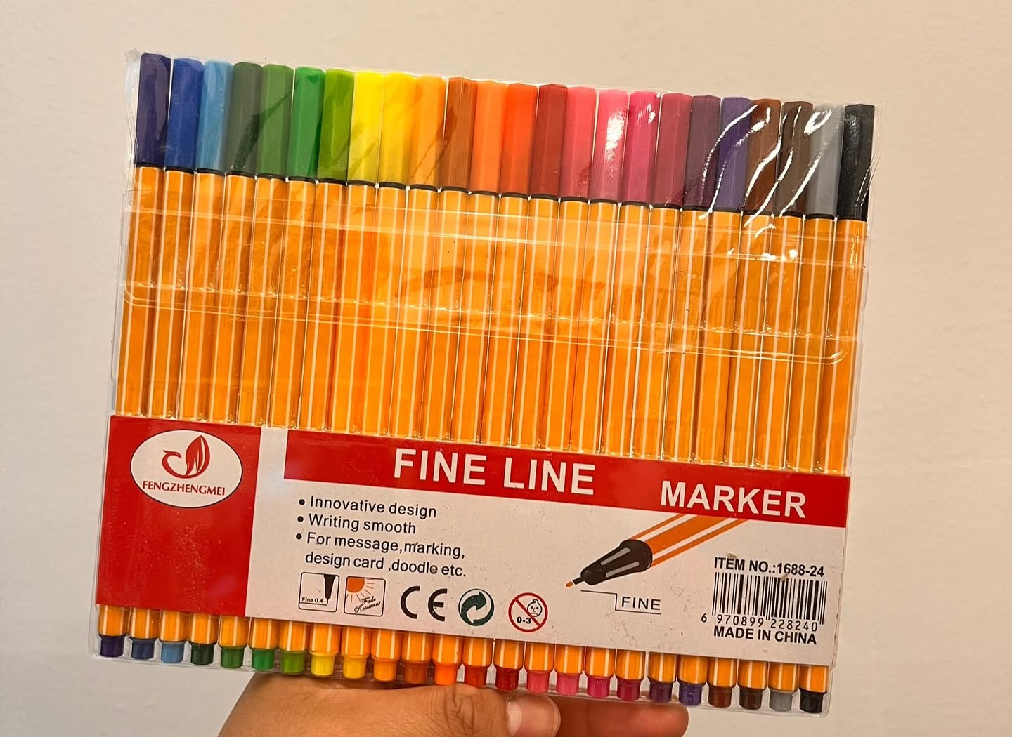 Fine Line  Colors 0.4mm Water-Resistant Fineliner Pens Set 24