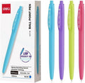 Deli Q53-BL 0.7 mm Tip Ballpoint Pen 12-Pieces, Blue Ink