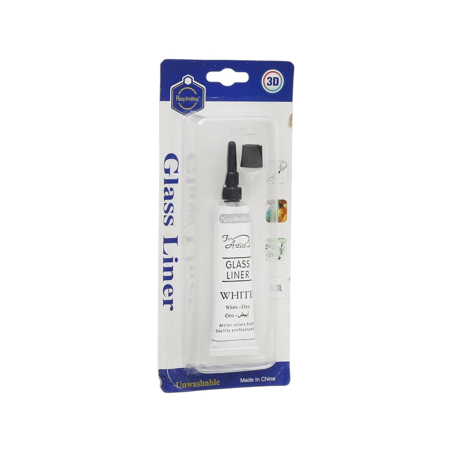 Keep Smiling KS-38 B7921-W 3D Glass Liner Tube White