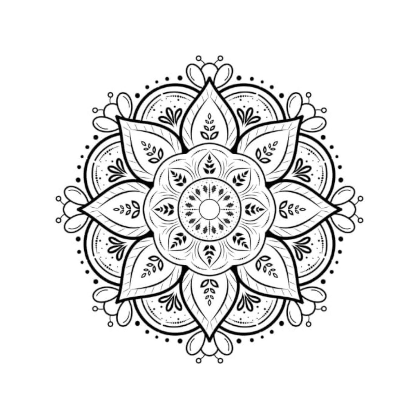 Generic Bedaya Classic Mandala Colouring Book - 50 A4 Sheets