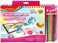 Wooden pencils set, 12 color + coloring sketch + stickers, Keyroad