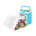 Elite Stationery House set of 48 Deli double-tip sketch markers in a blue plastic carry case with triangular barrels.