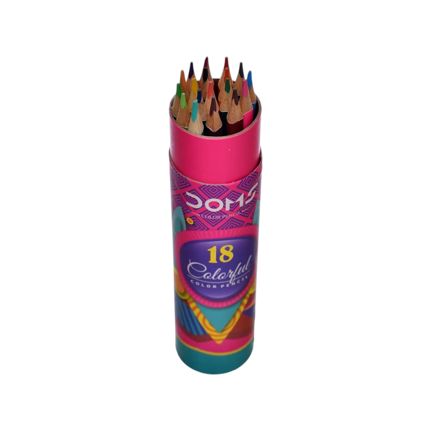 Doms Colors 18 Long Colors Pencils in a Round Tin Box