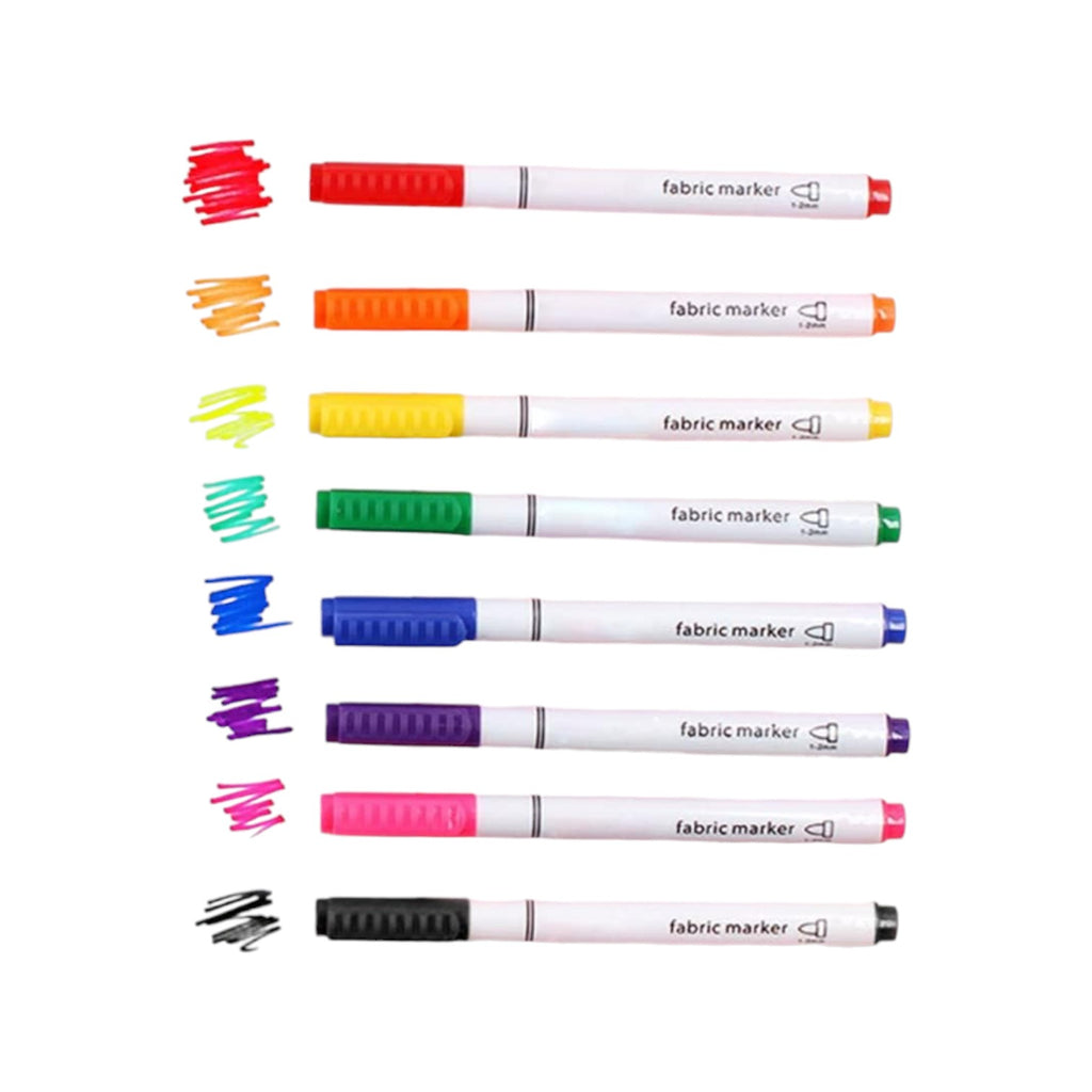 Permanent Fabric Markers for Cloth, 8 Colors