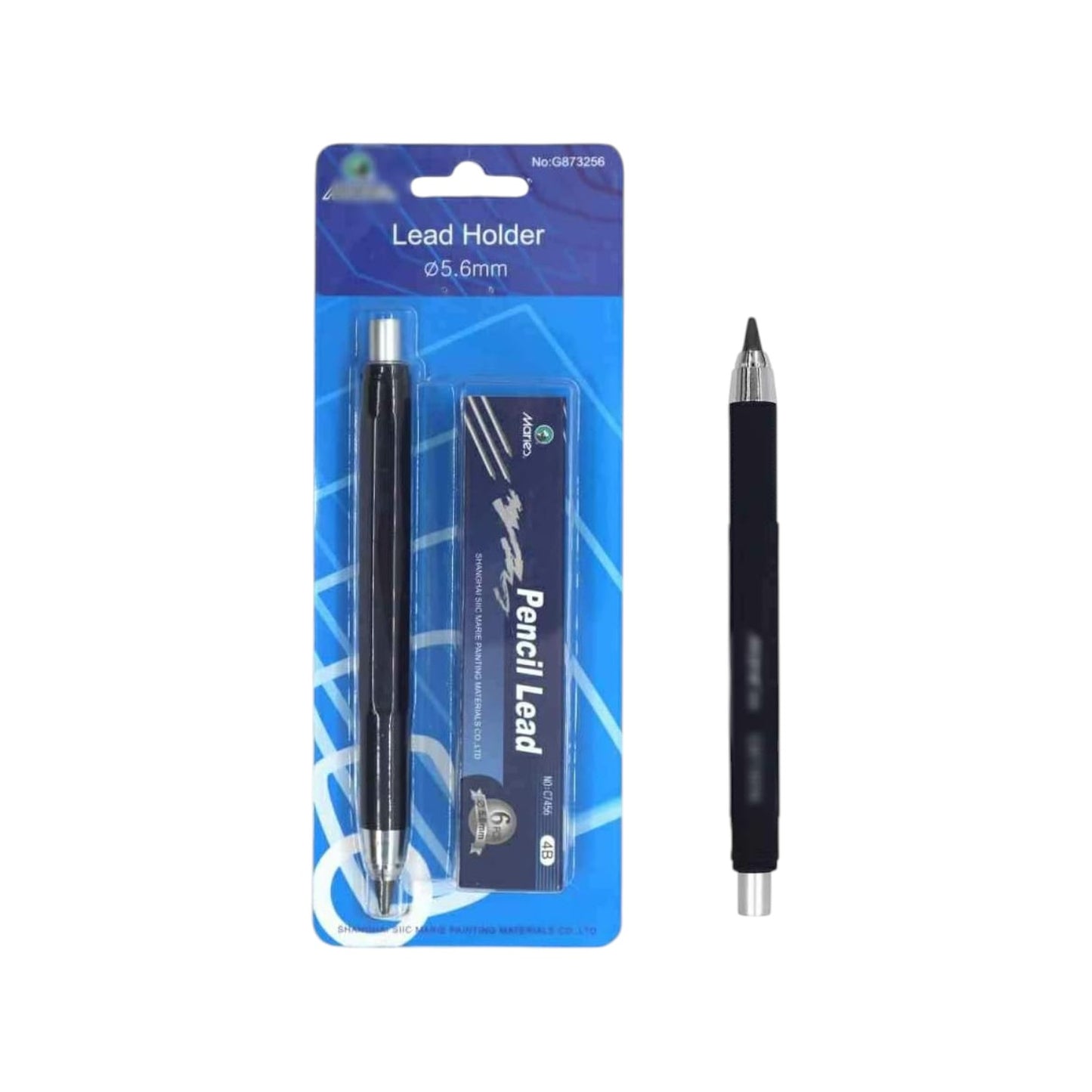 Set of 1PCS 4 IN 1 Mechanical Pencil with Clutch Mechanism for 2B, 4B, 6B, 8B Leads + 6 Lead Refills (4B/5.6mm)