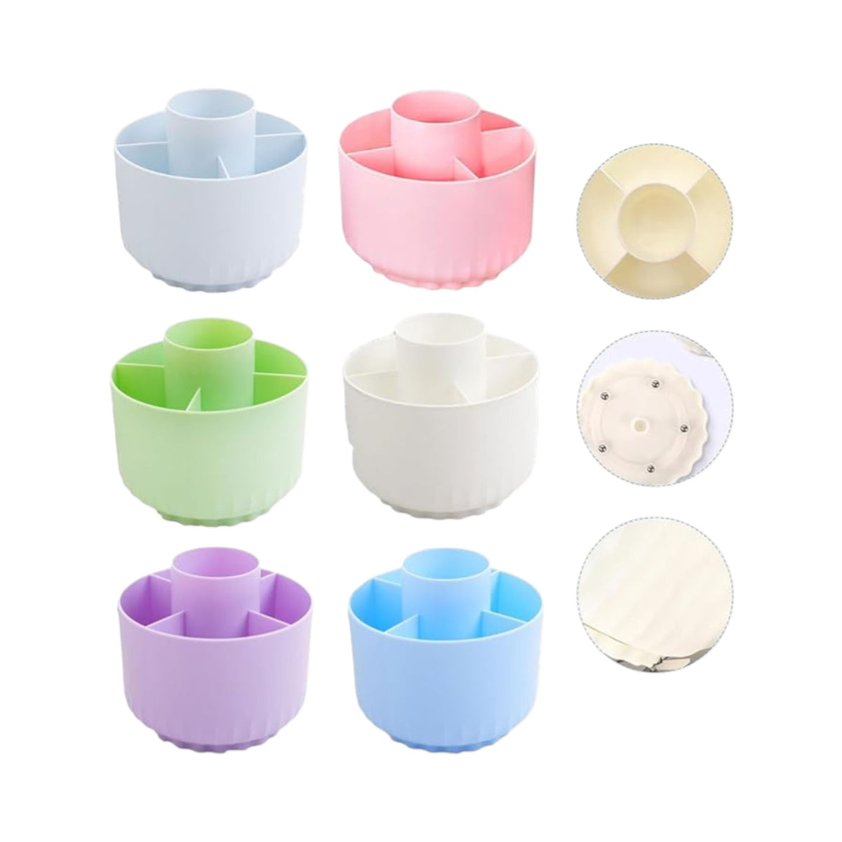 360 Degree Rotating Pen Holder Desk Organizer with 5 Compartments