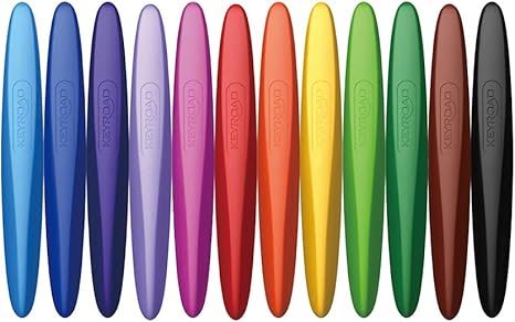 12 Colors Plastic Wax Crayons Pack - KEYROAD