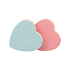 Elite Stationery House heart-shaped sticky notes in pastel blue and pink candy colors, 3x3 inch stationery set.