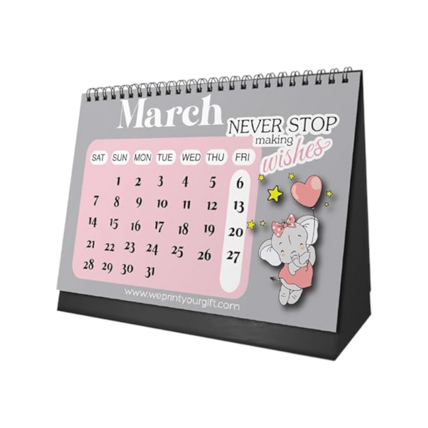 Office Desk Calendar 2026 Elephant