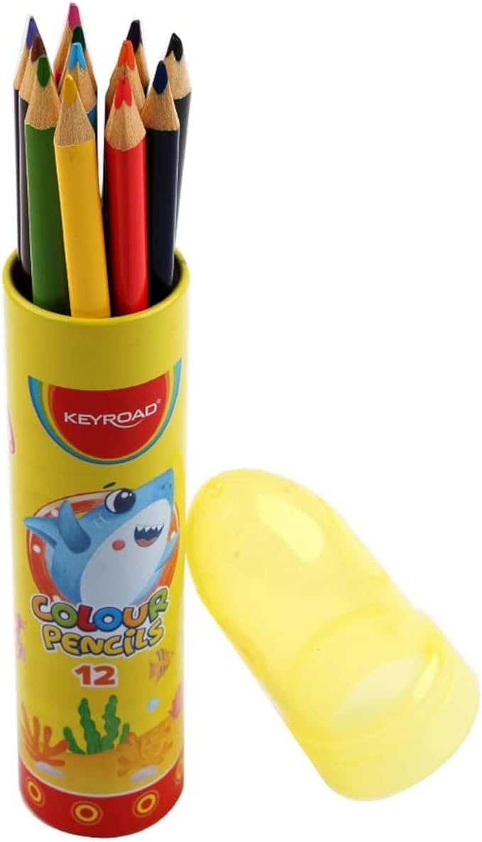 Keyroad 12 triangle coloring pencil in rocket bottle