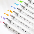 Elite Stationery House Deli double tip sketch markers with vibrant ink swatches on white paper