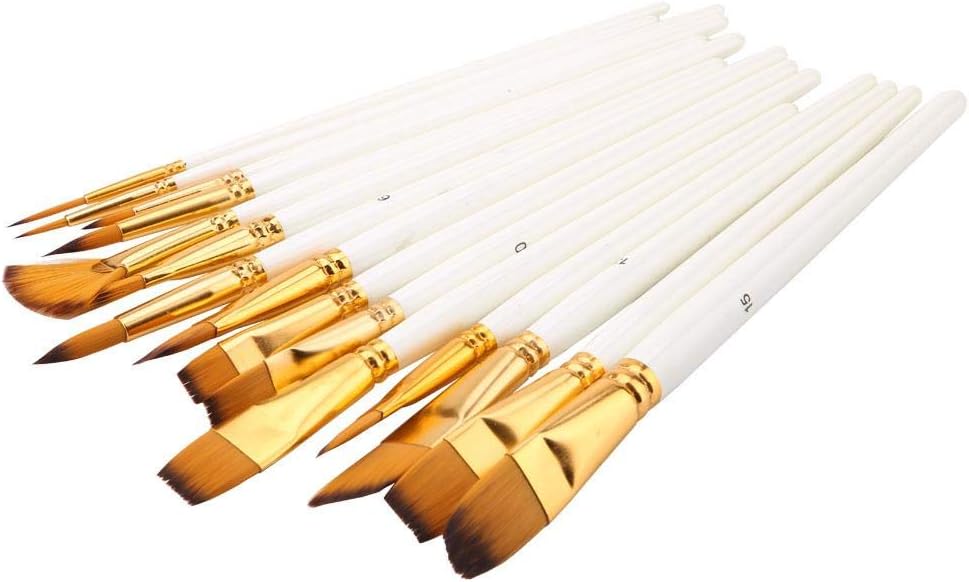 17Pcs Artist Paint Brush Set with Carrying Black Case Knife Sponge