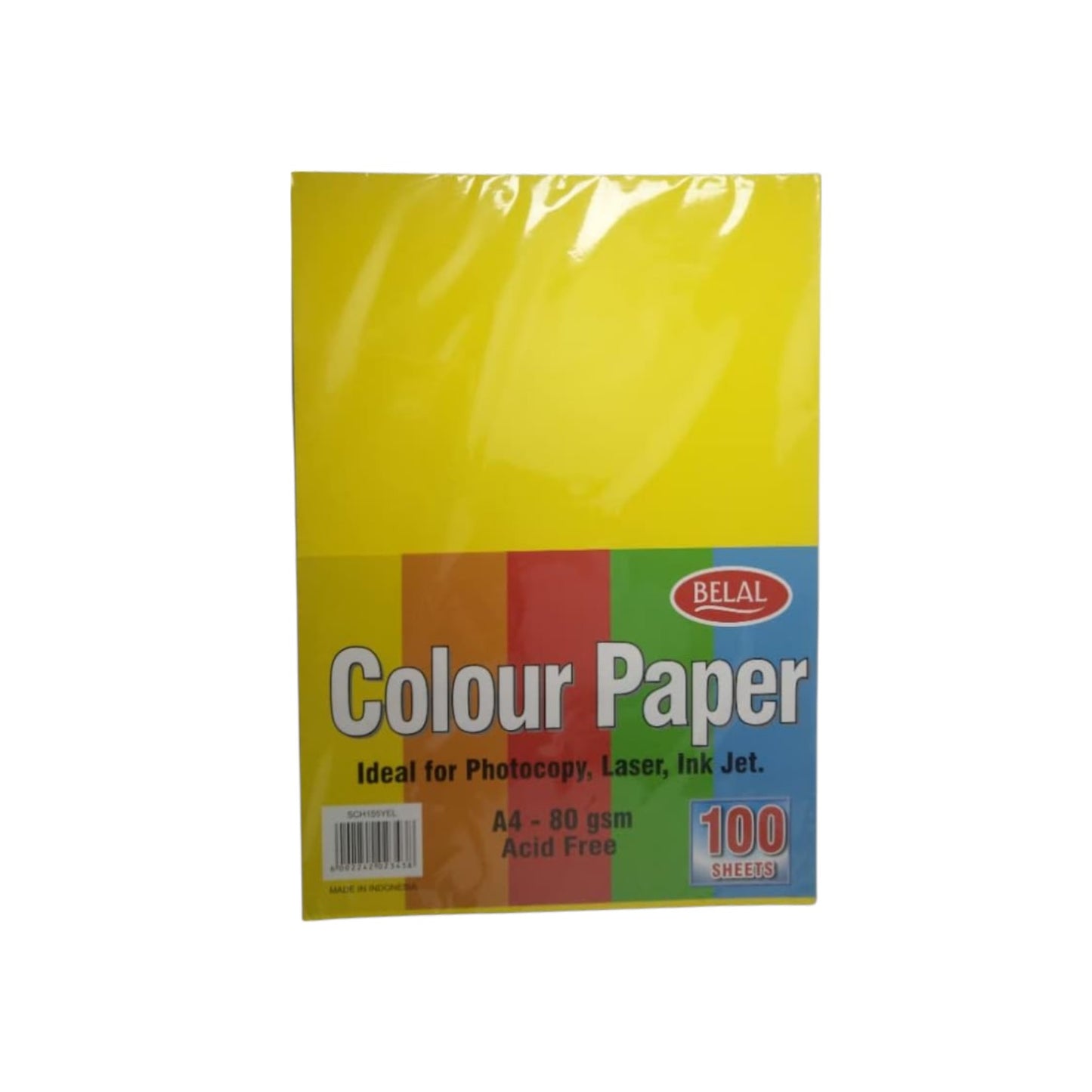 Belal  80GSM Coloured Paper - Bright/Pastel Mix - 100 Sheet Pack
