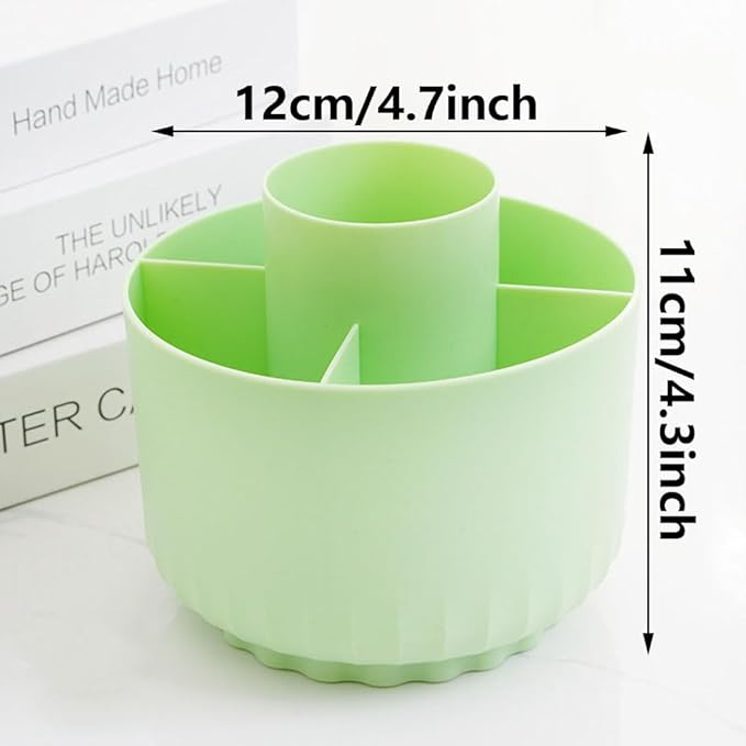 360 Degree Rotating Pen Holder Desk Organizer with 5 Compartments